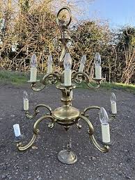 Vintage Dutch style brass two-tier chandelier | eBay UK