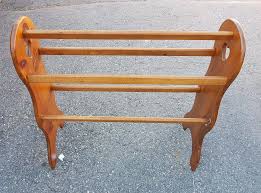 Vintage Solid Pine Quilt or Blanket Rack | Chairish