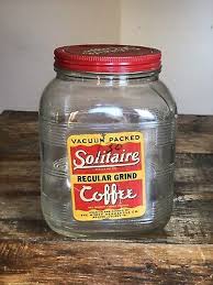 Vintage 1940s Solitaire Coffee Glass Jar Denver Co ...