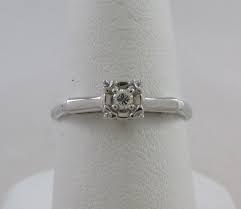 VINTAGE 14KT WHITE GOLD .10 CARAT DIAMOND ENGAGEMENT RING | eBay Australia