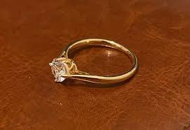 Elena | Women's Solitaire Gold Ring - 18k Gold Plated, Cubic Zirconia Stone - Etsy