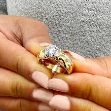 14K SOLID YELLOW GOLD ROUND SIMULATED DIAMOND ENGAGEMENT RING SEMI BEZEL 1.25ct | eBay