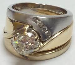 14K Solid Gold Custom Made 3 Ring 1.17CT Oval Diamond Wedding Set 13.4g Sz 6.5 | eBay