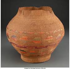 Siletz Native American Indian Basket, Twined With