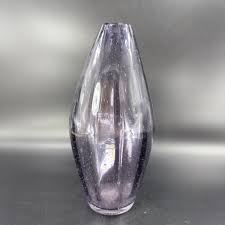 Seeded Art Glass Vase Vessel Light Purple With Small Air ...