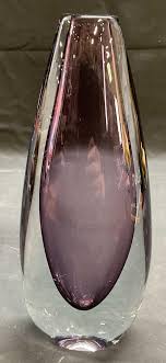 Sold at Auction: MCM Amethyst Sommerso Art Glass Teardrop Vase