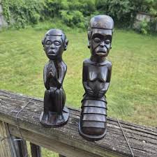 African Art Set of Handcrafted Darkwood Wooden Sculptures Fertility Prayer | eBay