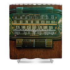 Antique Shortwave Radio Dial with Wood Encasement Shower ...