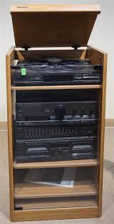 Lot - Technics Four-Piece Stereo Cabinet and a Pair of ...