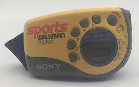 Sony Sports Walkman FM/AM Radio w/ Wristband Yellow Vintage ...
