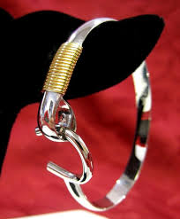 925 STERLING SILVER AND 14K GOLD PLATE KIDS HORSESHOE BANGLE ...