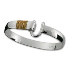 C875 Caribbean Hook Bracelet - Sterling Silver & 14K Gol...