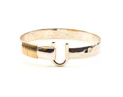 St. Croix Hook Bracelet, Silver & 14K Gold, 8mm - Sonya Ltd