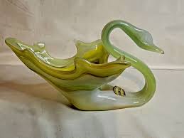 Vintage, Pale Green, Hand Blown, Glass Swan by Golden Glow , Oklahoma | eBay