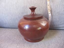 Vintage Hand Turned Burl Wood Lidded Knob Bowl | eBay