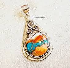 925 Sterling Silver Pendant Pink Oyster Turquoise Pendant Handmade Women Gift | eBay