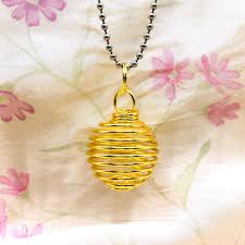 Wire Spiral Cage for Crystals Gemstone Holder Gold Medium ...