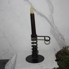 Wrought Iron Courting Candle With Battery Operated Grungy Brown Candle - Etsy