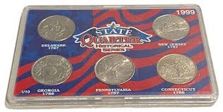 STATE QUARTER HISTORICAL SERIES CASE 1999 FIRST 5 SET W/ COINS | eBay