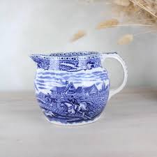John Tams Blue and White Jug | Old Willow Style Ceramic Milk ...
