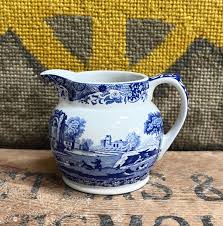 Vintage Spode in Miniature Blue Italian Cream Jug ~ 6.5 Cm ...