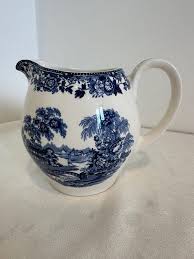 Vintage Alfred Meakin Blue & White Jug | Bridge, Swans ...