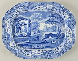 Blue Italian 16" Oval Serving Platter by Spode | Replacements, Ltd.