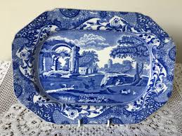 Spode Blue Italian Serving Plate / Platter - Blue Back Stamp - Etsy UK