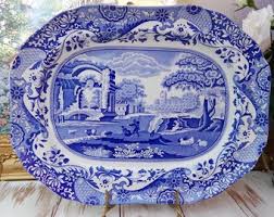 Vintage LA PRIMULA SRL Dinner Plates Grapes White and Blue Transferware Plates Italy Set of 4, Blue Transferware Dinner Plates - Etsy