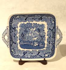 Vintage Mason's Ironstone Vista Blue Plate | eBay