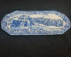 W R Midwinter Landscape Blue Pattern Dinnerware Piece Choice ...