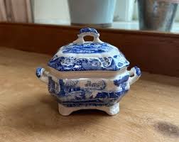 Vintage Spode Blue Italian Pattern Miniature Soup Tureen 9.7 ...