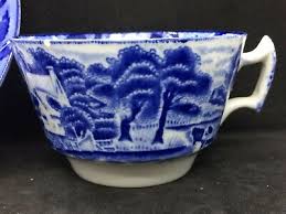 2 Woods & Son England Blue ENGLISH SCENERY 2 3/8" Flat Cup & Saucer - Woods Ware | eBay