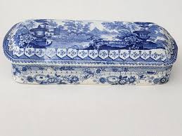 Rare Antique Blue and White Mismatched "davenport" View in ...