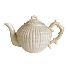 Vintage Belleek Pottery Ireland Limpet Yellow Teapot & Lid ...