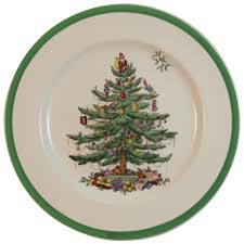 Copeland Spode Christmas Tree Dinner Plate Older Brown Mark ...