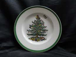 Spode Christmas Tree, Green Trim, England: Salad Plate (s ...