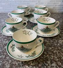 Buy Vintage Spode Christmas Tree Cup and Saucer Set (set of ...