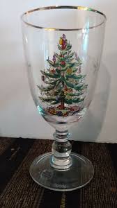 4 Spode Christmas Tree Pedestal 16oz Goblets | eBay