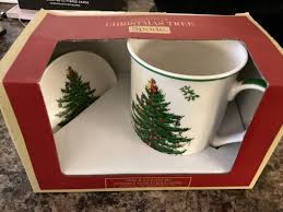 SPODE CHRISTMAS TREE MUG AND COASTER SET BRAND NEW IN BOX | eBay Australia