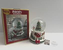 Spode Rudolph The Red Nose Reindeer Musical Snow Globe ...