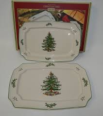 Set of 2 Spode Christmas Tree Rectangular Platters S3324 MIB ...