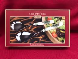 2 PC Spode Christmas Tree Salad Serving Set In Original Box ...