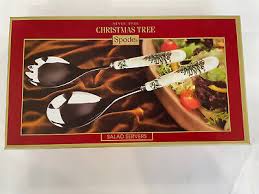 NIB SPODE Christmas Tree Salad Servers Serving Set NIB | eBay