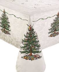 Spode Christmas Tree Ivory/Green 60x102 Tablecloth - Macy's