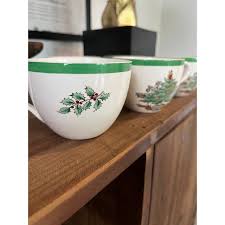 Vintage Mid-Century Spode Christmas Tree Mugs-Set of 6 ...
