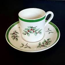 Vintage Demitasse Espresso Cup Saucer Spode Christmas Tree ...