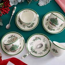 Christmas Tree Teacup & Saucer