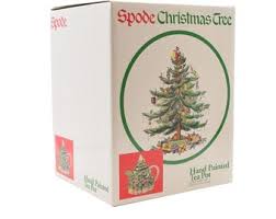 Spode Christmas Tree Ceramic Hand Painted Teapot Santa W ...