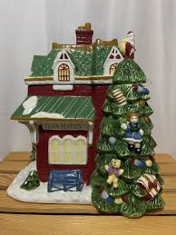 Spode Christmas Tree Village Train Station Cookie Jar 10"W x11"L x12"H Orig. Box | eBay
